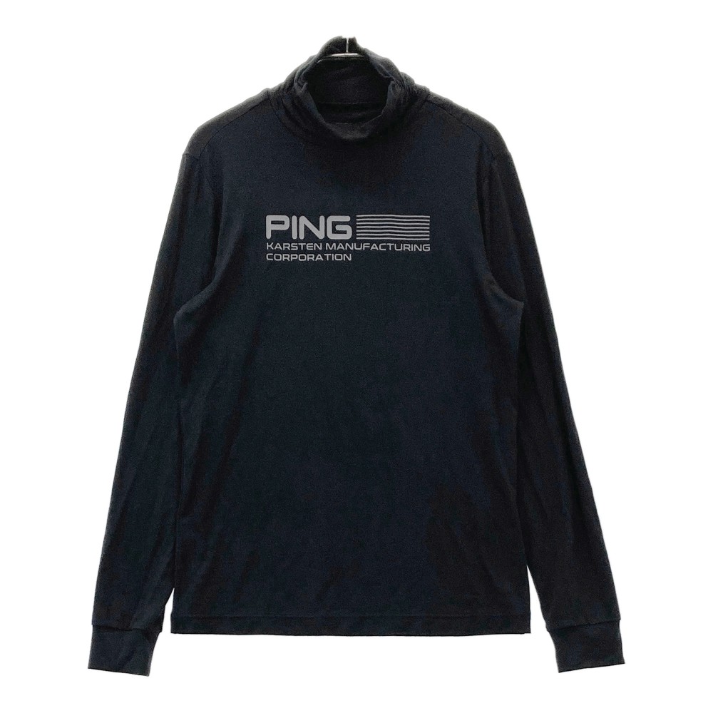 PING ピン 2022年モデル ハイネック長袖 Tシャツ ブラック系 M 【中古】ゴルフウェア レディース