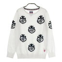 ADMIRAL アドミラル ウール混 ニットセーター 総柄 ホワイト系 S 【中古】ゴルフウェア レディース