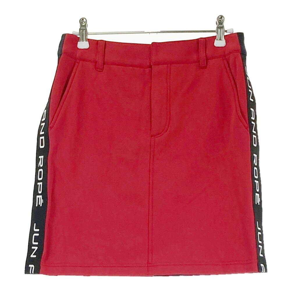 JUN&ROPE ジュン アンド ロペ 裏起毛 スカート サイドロゴ レッド系 M 【中古】ゴルフウェア レディース