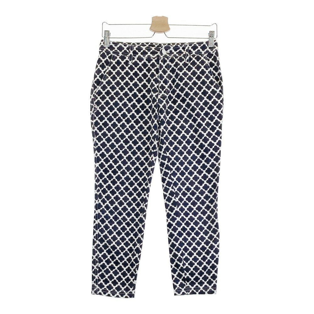 JACK BUNNY ジャックバニー ストレッチ パンツ 総柄 ホワイト系 0 【中古】ゴルフウェア レディース