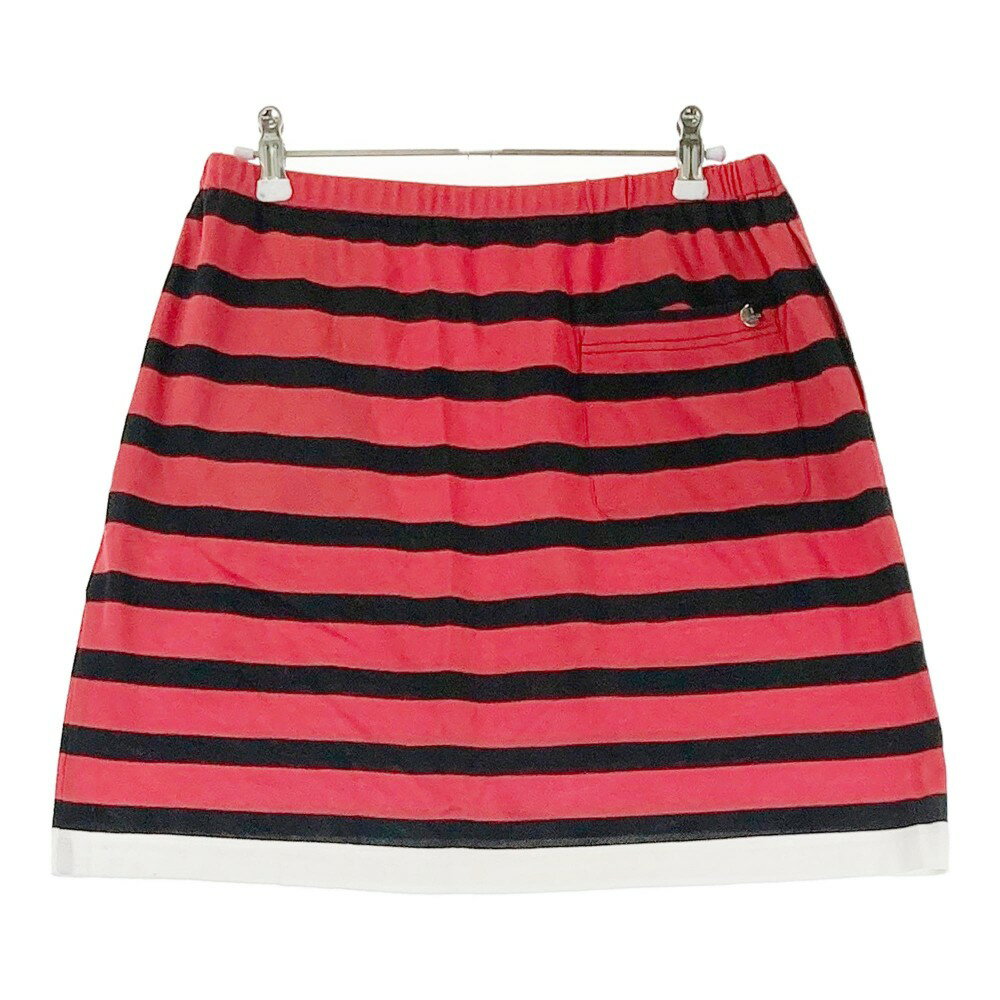 LANVIN SPORT ランバン スポール スカート ボーダー柄 レッド系 38 【中古】ゴルフウェア レディース