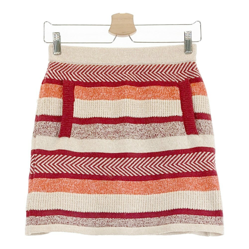 ROSASEN ロサーセン 裏地付 ニットスカート ベージュ系 S 【中古】ゴルフウェア レディース