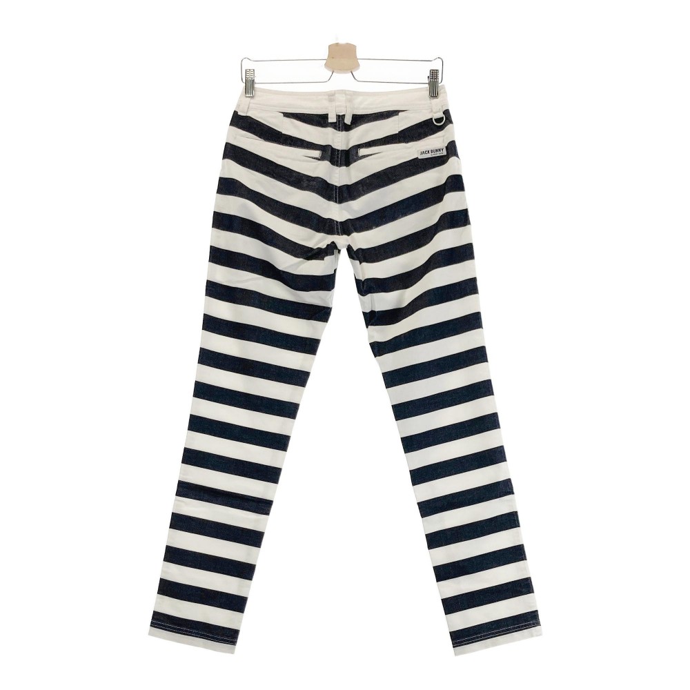 JACK BUNNY ジャックバニー コーデュロイ パンツ ボーダー柄 ホワイト系 2 【中古】ゴルフウェア レディース