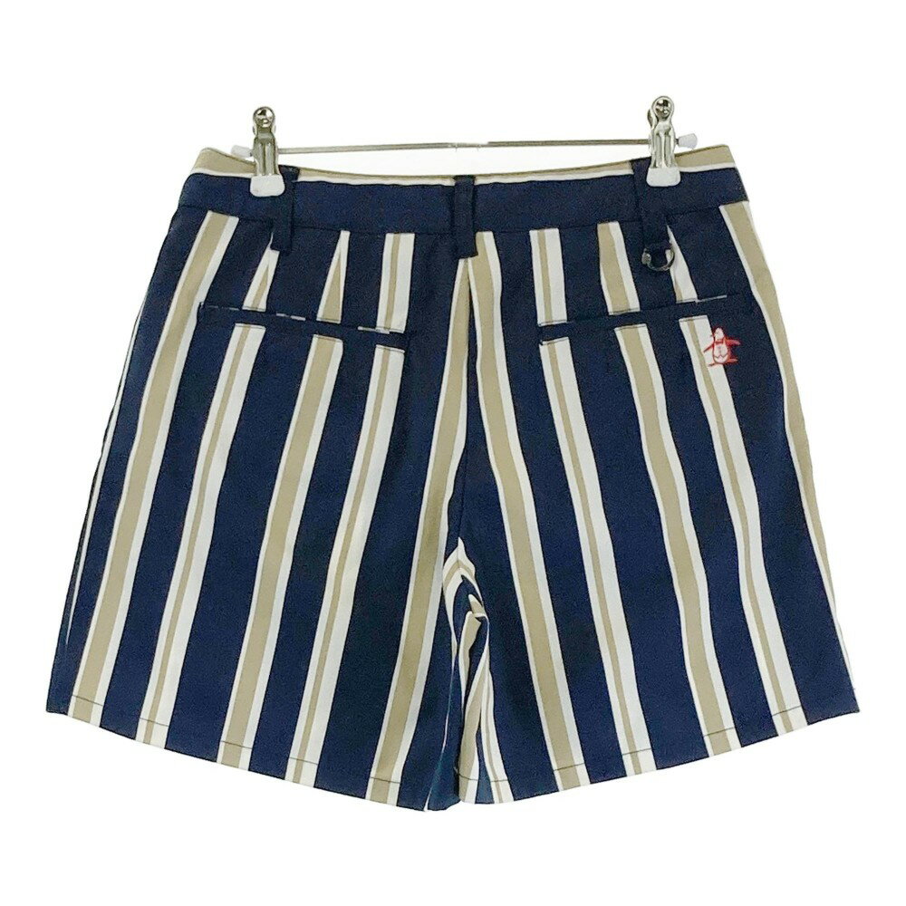 MUNSING WEAR マンシングウェア ショートパンツ ストライプ柄 ネイビー系 9 【中古】ゴルフウェア レディース