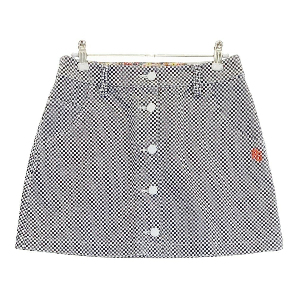 PEARLY GATES パーリーゲイツ 30周年 ストレッチスカート チェック柄 ネイビー系 0 【中古】ゴルフウェア レディース(4.0)