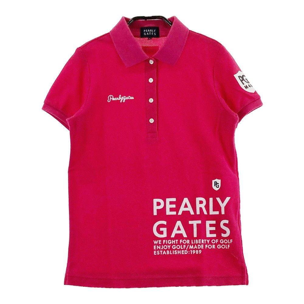 PEARLY GATES パーリーゲイツ 2023年モデル 半袖ポロシャツ ピンク系 0 【中古】ゴルフウェア レディース