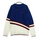 FILA GOLF フィラゴルフ ニットセーター ボーダー柄 ネイビー系 L 【中古】ゴルフウェア レディース