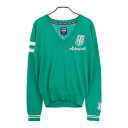 ADMIRAL アドミラル Vネック 長袖ニットセーター グリーン系 S 【中古】ゴルフウェア レディース