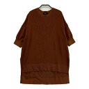theory セオリー 2101730 コットン 半袖ニット サイドスリット ブラウン系 S 【中古】レディース