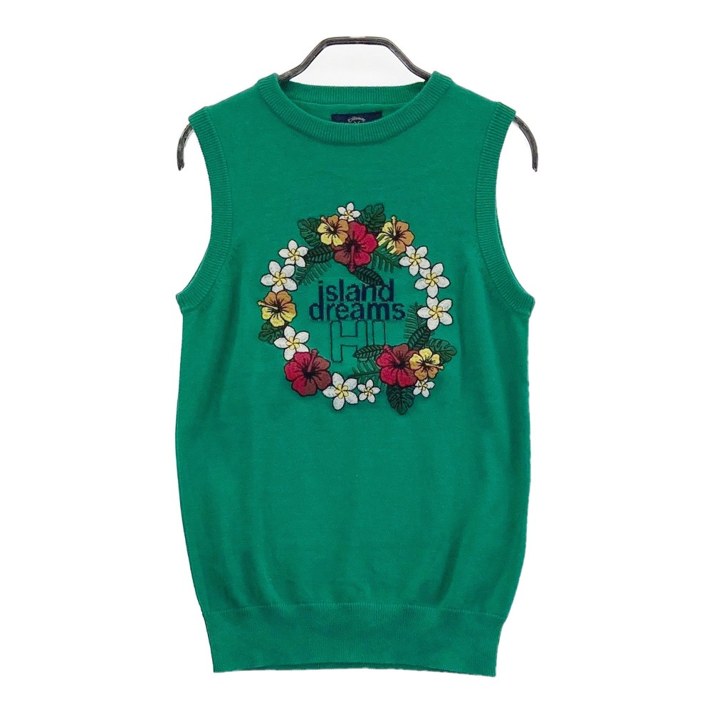 CALLAWAY キャロウェイ ニットベスト 刺繍 グリーン系 M 【中古】ゴルフウェア レディース