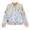 MARK&LONA マークアンドロナ 裏メッシュ ジャケット ロゴ総柄 ブルー系 38 【中古】ゴルフウェア レディース