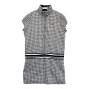 LECOQ GOLF ルコックゴルフ 旧タグ 半袖ワンピース 千鳥柄 ブラック系 M 【中古】ゴルフウェア レディース