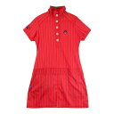 FILA GOLF フィラゴルフ 半袖ワンピース 総柄 レッド系 L 【中古】ゴルフウェア レディース