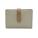LOEWE ロエベ 062203 ミディアム 二つ折り財布 バーティカル ウォレット ベージュ系 【中古】レディース