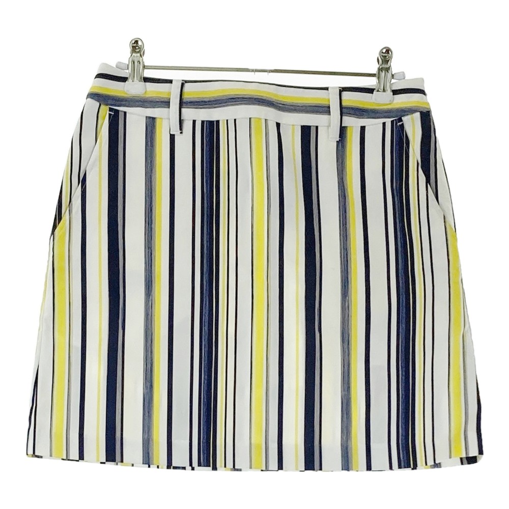 23区GOLF ニジュウサンクゴルフ スカート ストライプ柄 ホワイト系 58 【中古】ゴルフウェア レディース