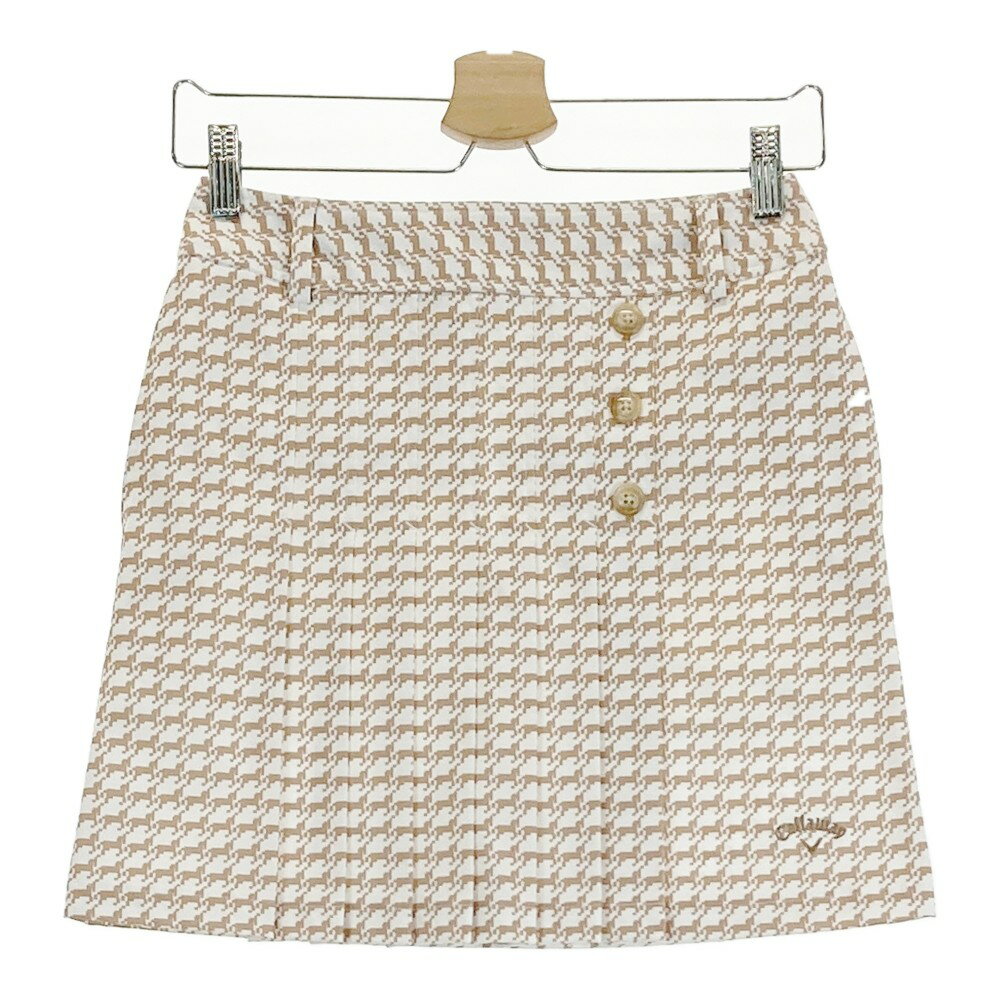 CALLAWAY キャロウェイ プリーツ スカート ホース 総柄 ブラウン系 SS 【中古】ゴルフウェア レディース