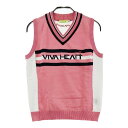 VIVA HEART ビバハート 012-44211 Vネック ニットベスト ピンク系 40 【中古】ゴルフウェア レディース