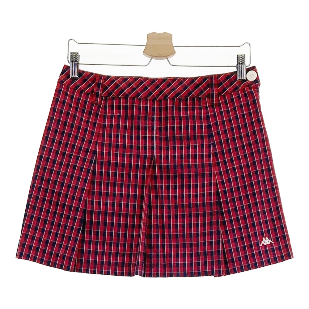 KAPPA GOLF カッパゴルフ ストレッチスカート チェック柄 レッド系 9 【中古】ゴルフウェア レディース