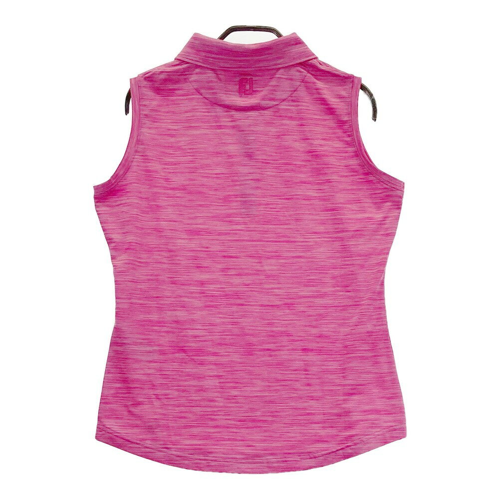 FOOT JOY フットジョイ ノースリーブポロシャツ 総柄 ピンク系 L 【中古】ゴルフウェア レディース