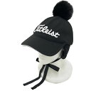 TITLEIST タイトリスト ボンボン付き 2WAYキャップ ブラック系 55-57cm 【中古】ゴルフウェア