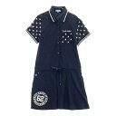 CUARTO UNITED クアルトユナイテッド 半袖ワンピース 星柄 ネイビー系 M 【中古】ゴルフウェア レディース