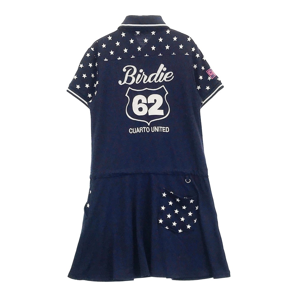 CUARTO UNITED クアルトユナイテッド 半袖ワンピース 星柄 ネイビー系 M 【中古】ゴルフウェア レディース