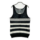 MUNSING WEAR マンシングウェア ベスト ボーダー柄 ブラック系 M 【中古】ゴルフウェア レディース