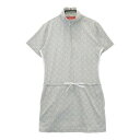 marie claire sport マリクレール スポール ハーフジップ 半袖 ワンピース 総柄 グレー系 M 【中古】ゴルフウェア レディース