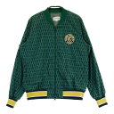 JACK BUNNY ジャックバニー 蓄熱 ジップジャケット JBラビット 総柄 グリーン系 0 【中古】ゴルフウェア レディース