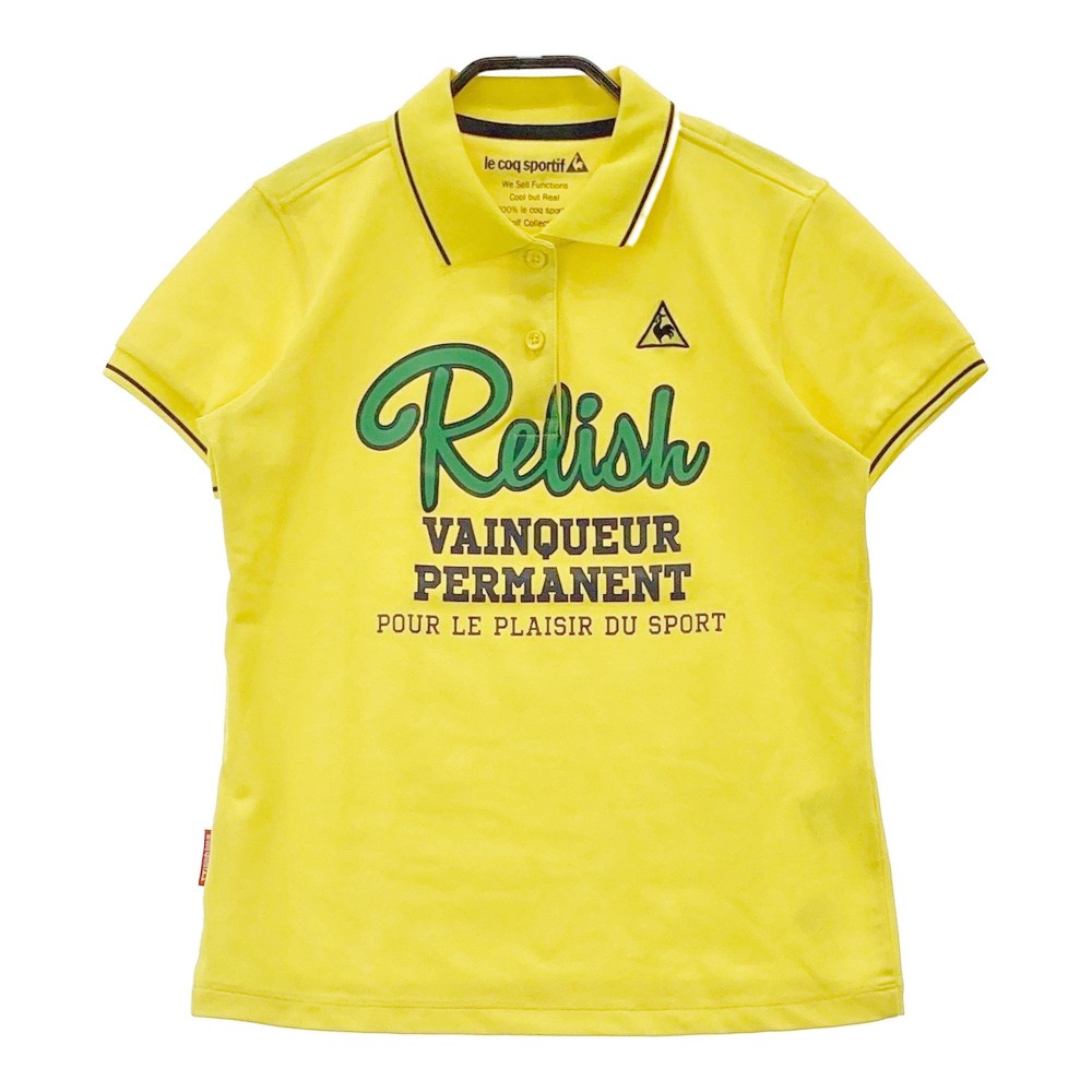 LECOQ GOLF ルコックゴルフ 半袖ポロシャツ イエロー系 M 【中古】ゴルフウェア レディース