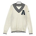 ADIDAS GOLF アディダスゴルフ AF6897 ウール混 ニットセーター ホワイト系 M 【中古】ゴルフウェア レディース