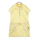 MUNSING WEAR マンシングウェア 半袖ポロワンピース ボーダー柄 イエロー系 LL 【中古】ゴルフウェア レディース