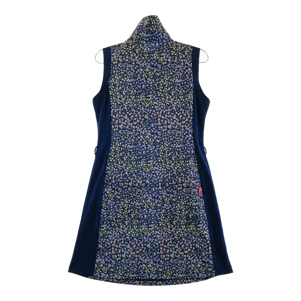 marie claire sport マリクレール スポール 2022年モデル ハーフジップ ノースリーブワンピース 花柄 ネイビー系 M 【中古】ゴルフウェア レディース