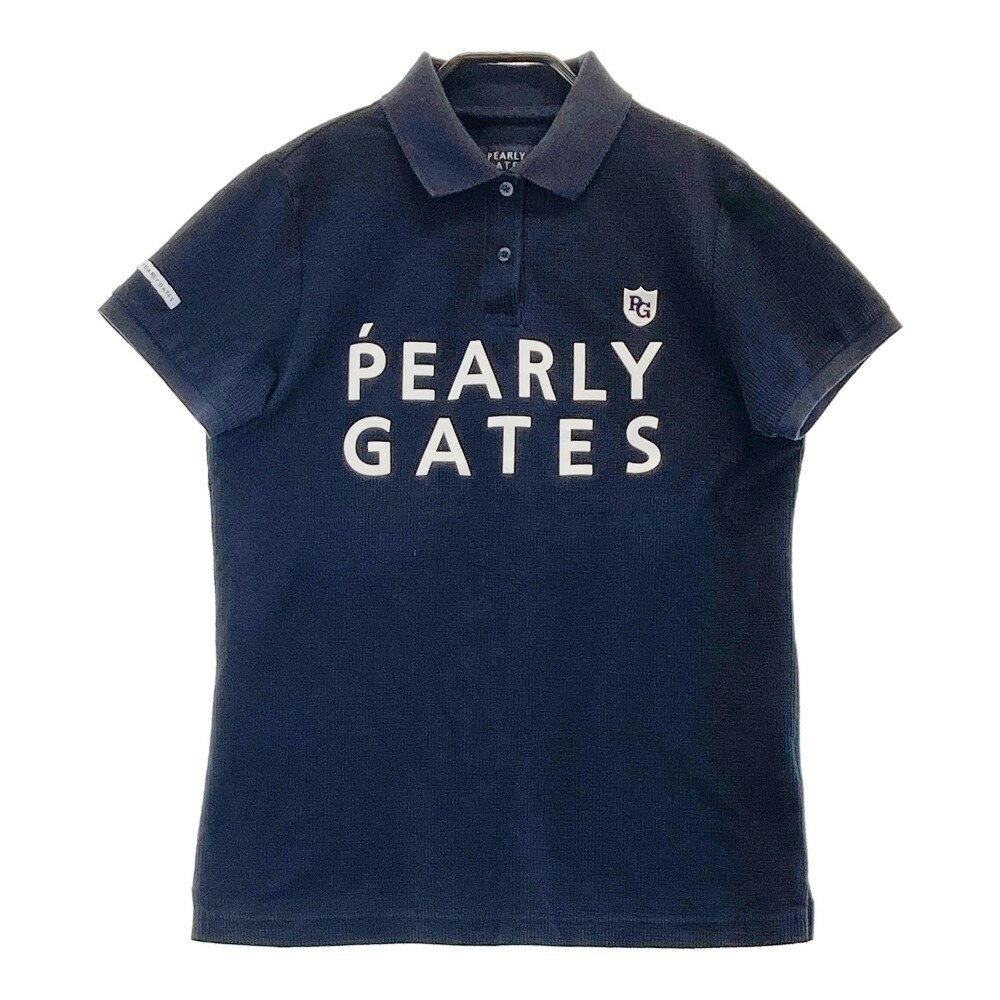 PEARLY GATES パーリーゲイツ 半袖ポロシャツ ネイビー系 1 【中古】ゴルフウェア レディース