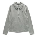 FOOT JOY フットジョイ 2021年モデル 長袖ポロシャツ 総柄 ブラック系 M 【中古】ゴルフウェア レディース その1