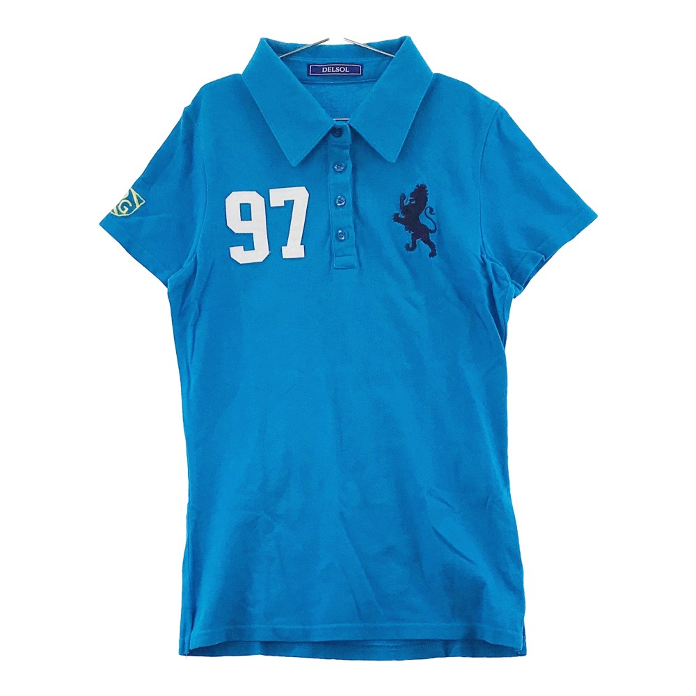 DELSOL デルソル 半袖ポロシャツ ワッペン ブルー系 M 【中古】ゴルフウェア レディース