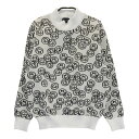 PEARLY GATES パーリーゲイツ ハイネック ニットセーター 総柄 ベージュ系 1 【中古】ゴルフウェア レディース