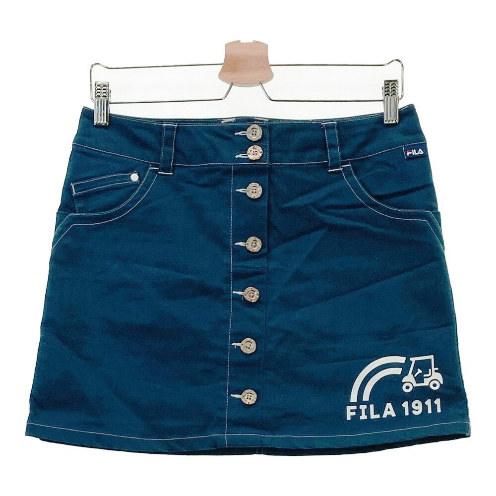 FILA GOLF フィラゴルフ インナー付　ストレッチスカート ネイビー系 L 【中古】ゴルフウェア レディース