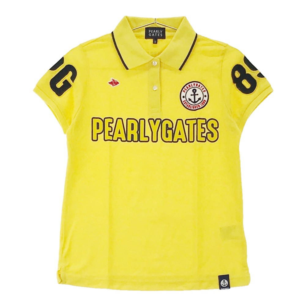 PEARLY GATES パーリーゲイツ 半袖ポロシャツ イエロー系 0 【中古】ゴルフウェア レディース