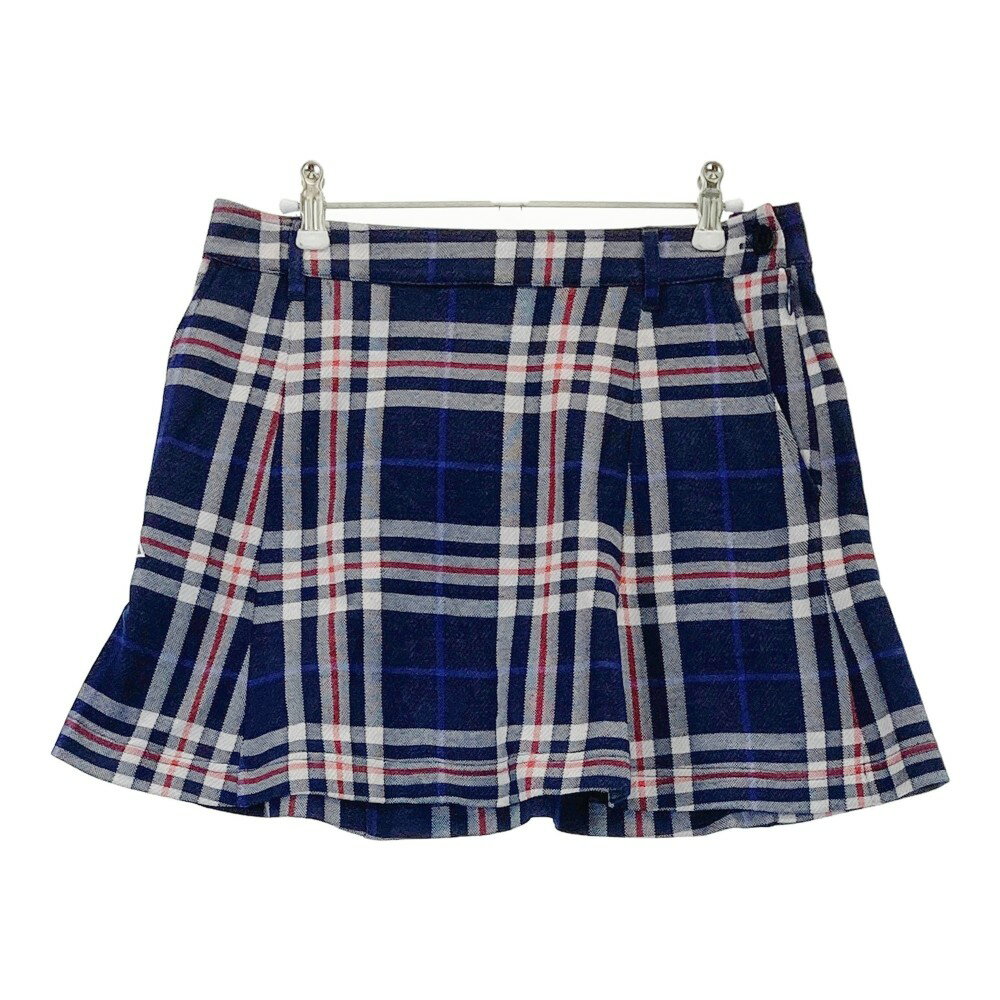 LECOQ GOLF ルコックゴルフ スカート チェック柄 ネイビー系 11 【中古】ゴルフウェア レディース(4)
