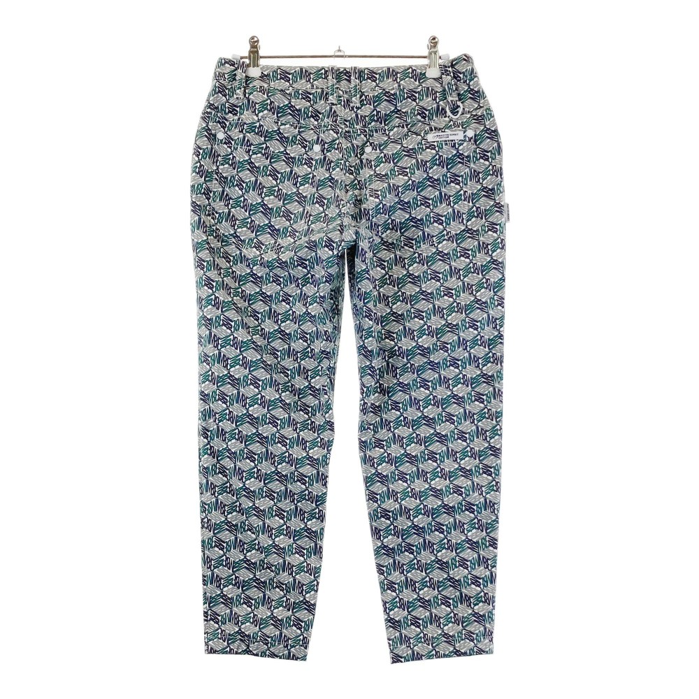 MASTER BUNNY EDITION マスターバニーエディション クロップドストレッチパンツ ロゴ柄 ホワイト系 1 【中古】ゴルフウェア レディース