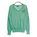 BEAMS GOLF ビームスゴルフ Vネックニットセーター カシミヤ混 グリーン系 S 【中古】ゴルフウェア レディース