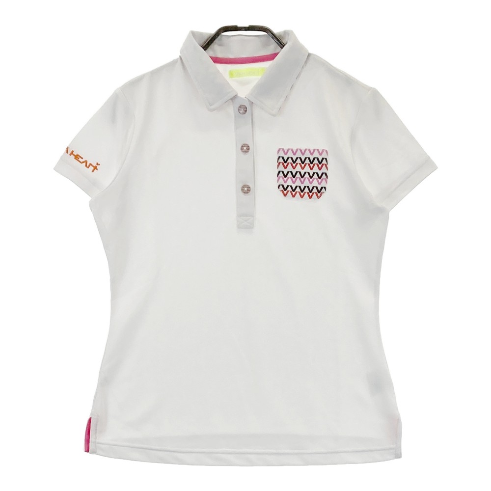 VIVA HEART ビバハート 半袖ポロシャツ ホワイト系 40 【中古】ゴルフウェア レディース