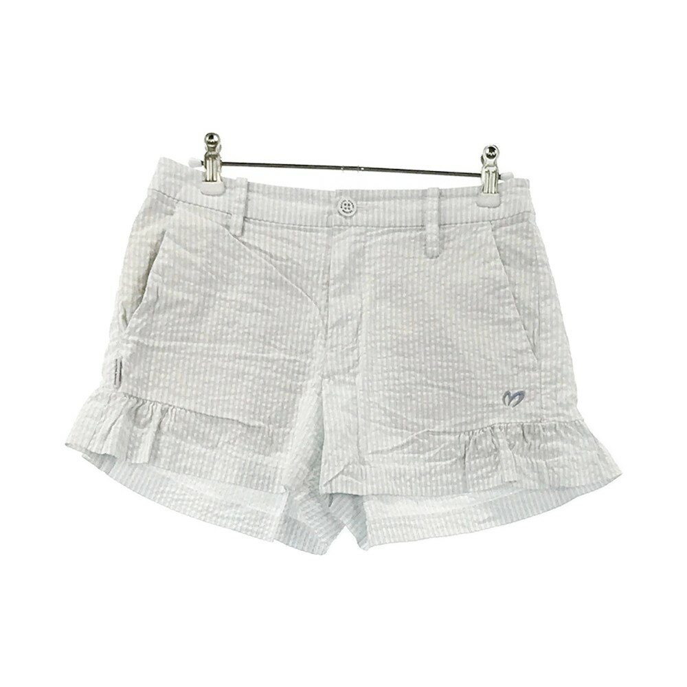 MASTER BUNNY EDITION マスターバニーエディション ストレッチ ショートパンツ シアサッカー ストレイプ柄 ブルー系 0 【中古】ゴルフウェア レディース