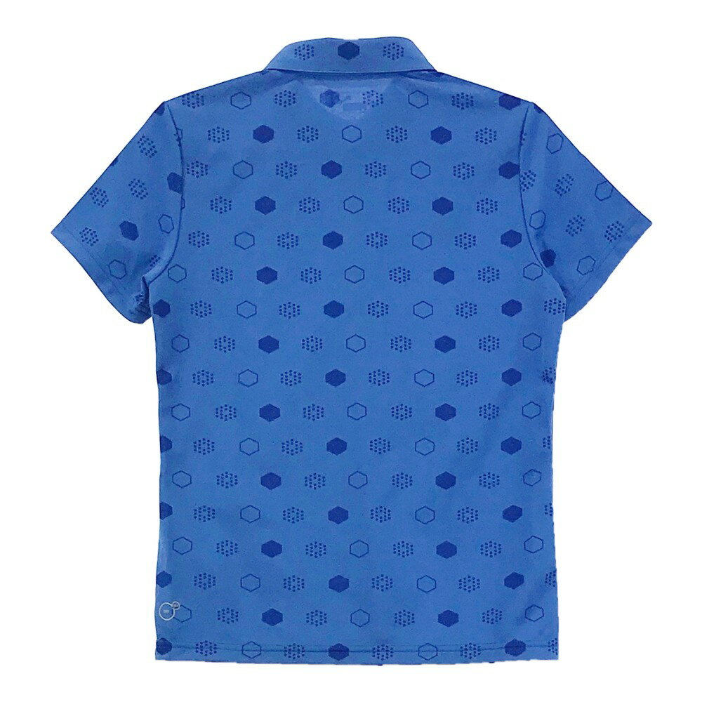 PUMA GOLF プーマゴルフ 半袖ポロシャツ 総柄 ブルー系 M 【中古】ゴルフウェア レディース