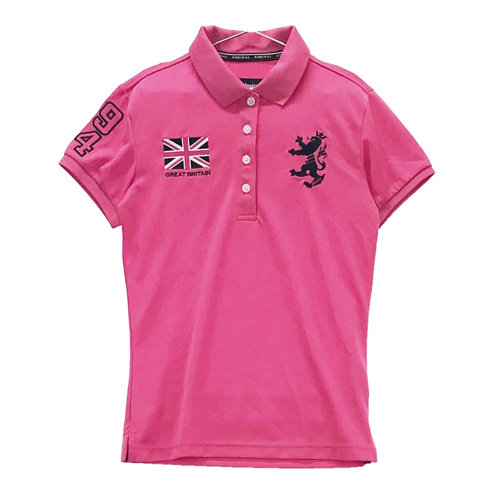 ADMIRAL アドミラル 半袖ポロシャツ 刺繍 ピンク系 S 【中古】ゴルフウェア レディース