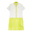 marie claire sport マリクレール スポール 半袖ワンピース グレンチェック柄 グリーン系 L 【中古】ゴルフウェア レディース
