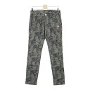 PEARLY GATES パーリーゲイツ ストレッチパンツ 総柄 鳥 グレー系 1 【中古】ゴルフウェア レディース