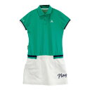 LECOQ GOLF ルコックゴルフ 半袖ポロワンピース グリーン系 M 【中古】ゴルフウェア レディース