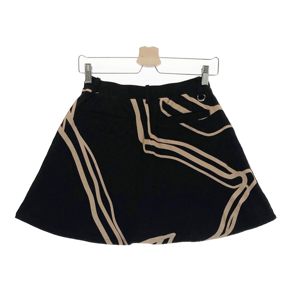 BLACK&WHITE ブラックアンドホワイト 2022年モデル スカート 総柄 ブラック系 S 【中古】ゴルフウェア レディース